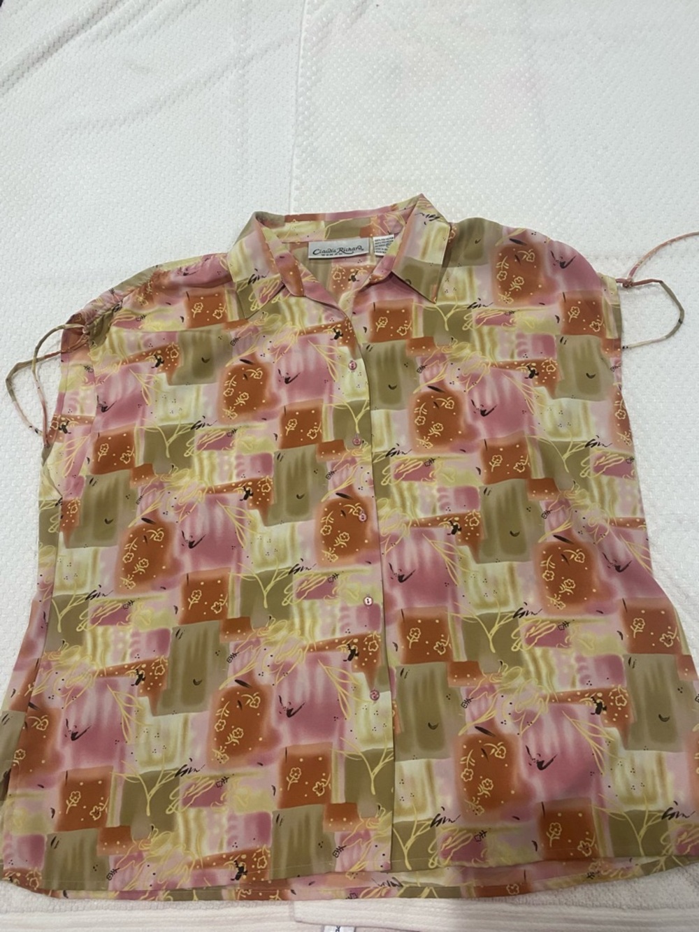 Classic Casual women’s Claudia Richard Shirt in Pink and Tan -